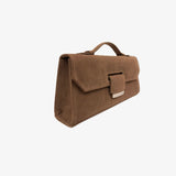 Taupe Suede Lara Clutch