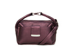 Textured Italian Leather Aubergine Gigi Tote Handbag
