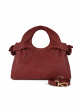 Textured Italian Leather Bordeaux Aria Handbag