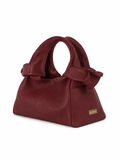 Textured Italian Leather Bordeaux Aria Handbag
