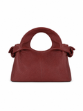 Textured Italian Leather Bordeaux Aria Handbag