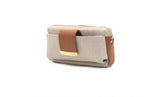 Textured Italian Leather Canvas Tan Gigi Pouchette