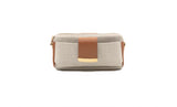 Textured Italian Leather Canvas Tan Gigi Pouchette