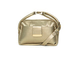 Textured Italian Leather Champagne Gigi Tote Handbag