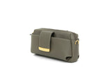 Textured Italian Leather Dark Taupe Gigi Pouchette