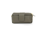 Textured Italian Leather Dark Taupe Gigi Pouchette