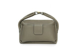 Textured Italian Leather Dark Taupe Gigi Tote Handbag