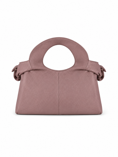 Textured Italian Leather Dusty Pink Aria Handbag