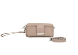 Textured Italian Leather Dusty Pink Gigi Pouchette
