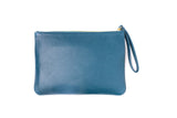 Textured Italian Leather JRD Blue Jeans Karla Pouch