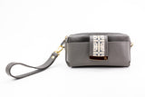 Textured Italian Leather JRD Collaboration Gray Gigi Pouchette