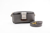 Textured Italian Leather JRD Collaboration Gray Gigi Pouchette