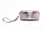 Textured Italian Leather JRD Collaboration Silver Gigi Pouchette