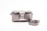 Textured Italian Leather JRD Collaboration Silver Gigi Pouchette