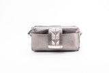 Textured Italian Leather JRD Collaboration Silver Gigi Pouchette