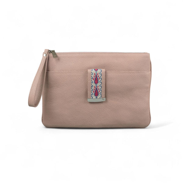 Textured Italian Leather JRD Dusty Pink Karla Pouch