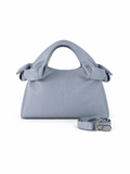 Textured Italian Leather Light Blue Aria Handbag