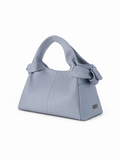 Textured Italian Leather Light Blue Aria Handbag