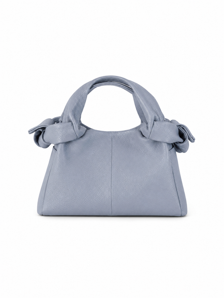 Textured Italian Leather Light Blue Aria Handbag