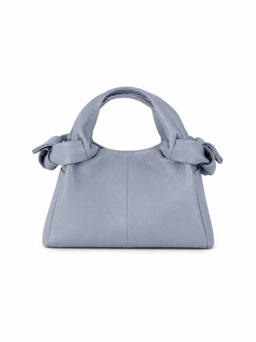 Textured Italian Leather Light Blue Aria Handbag