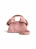Textured Italian Leather Mini Ballet Pink Aria Handbag