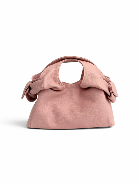 Textured Italian Leather Mini Ballet Pink Aria Handbag