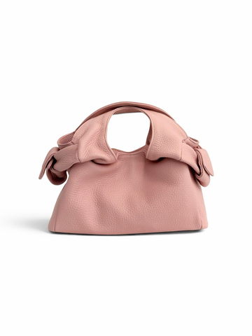 Textured Italian Leather Mini Ballet Pink Aria Handbag