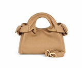 Textured Italian Leather Mini Champagne Beige Aria Handbag