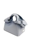 Textured Italian Leather Mini Light Blue Aria Handbag