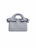 Textured Italian Leather Mini Light Blue Aria Handbag