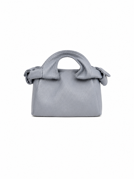 Textured Italian Leather Mini Light Blue Aria Handbag