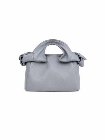 Textured Italian Leather Mini Light Blue Aria Handbag