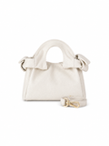 Textured Italian Leather Mini cream Aria Handbag