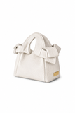 Textured Italian Leather Mini cream Aria Handbag