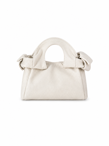 Textured Italian Leather Mini cream Aria Handbag