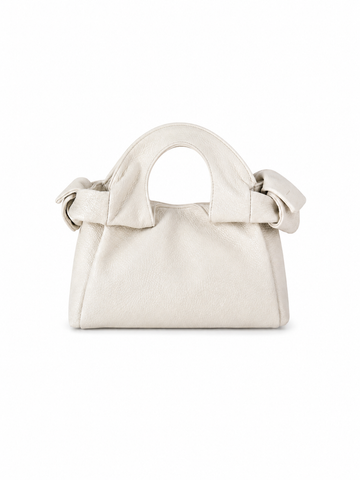 Textured Italian Leather Mini cream Aria Handbag