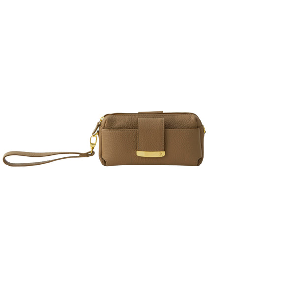 Textured Italian Leather Nude Gigi Pouchette
