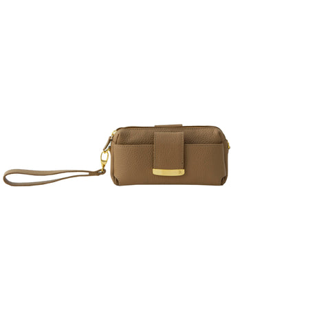 Textured Italian Leather Nude Gigi Pouchette