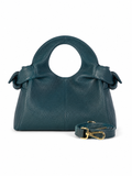Textured Italian Leather Petroleum Blue Aria Handbag