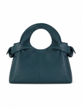 Textured Italian Leather Petroleum Blue Aria Handbag