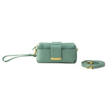 Textured Italian Leather Sage Green Gigi Pouchette