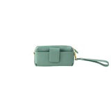 Textured Italian Leather Sage Green Gigi Pouchette