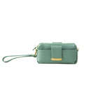Textured Italian Leather Sage Green Gigi Pouchette