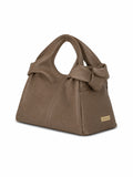 Textured Italian Leather Taupe Aria Handbag
