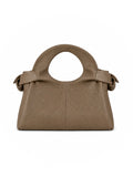 Textured Italian Leather Taupe Aria Handbag