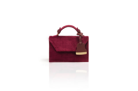 Bordeaux Velvet Mini Cynthia Top Handle