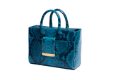 Structured Leather Aqua Blue Ella Mini Tote