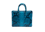 Structured Leather Aqua Blue Ella Mini Tote
