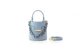Structured Leather Baby Blue Elena Vanity Bag