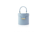 Structured Leather Baby Blue Elena Vanity Bag